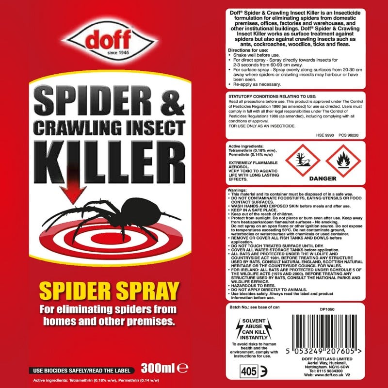 Deals ???? Doff Spider And Creepy Crawly Crawling Insect Killer 300ml DP1050 ✔️ 10 Deals ???? Doff Spider And Creepy Crawly Crawling Insect Killer 300ml DP1050 ✔️ - Image 8