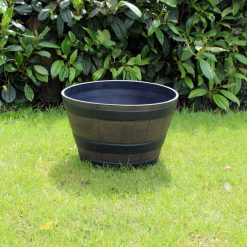 Best deal ⭐ Kingfisher Garden Kingfisher Wooden Effect Plant Barrel Plastic Planter Medium 17 Inch PPOT05 ???? -Silverline Shop unnamed file 1216