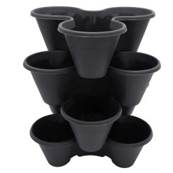 Hot Sale ???? Sealants And Tools Direct Strawberry And Flower Stackable Planter Plant Pots Black THW87-B ???? -Silverline Shop unnamed file 1234