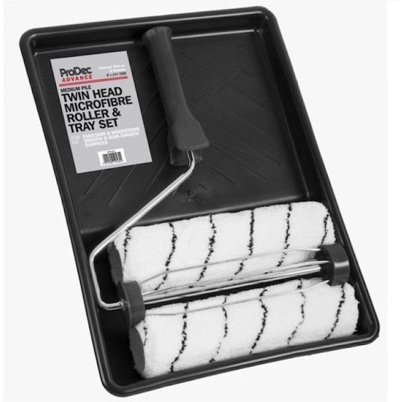 Budget β Prodec Twin Microfibre 9 Inch Emulsion Paint Roller Frame Tray Kit PRRT029 ???? 4 Budget β Prodec Twin Microfibre 9 Inch Emulsion Paint Roller Frame Tray Kit PRRT029 ???? - Image 2