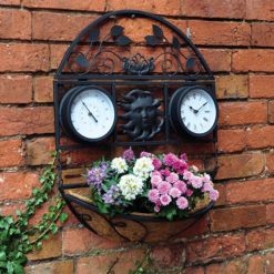 Flash Sale ✔️ Kingfisher Garden Four Seasons Vintage Decorative Wall Planter Garden Clock Thermometer GCTC ????