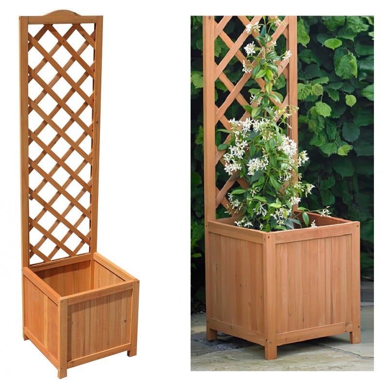 Buy ???? Kingfisher Garden Kingfisher Square Garden Wood Planter Wooden Trellis Backed 1.6m Tall PLANTER1 ???? 3 Buy ???? Kingfisher Garden Kingfisher Square Garden Wood Planter Wooden Trellis Backed 1.6m Tall PLANTER1 ????