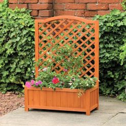 Best Sale ???? Kingfisher Garden Kingfisher Square Garden Wood Planter Wooden Trellis Backed 1m Tall PLANTER3 ????