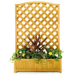 Best Sale ???? Kingfisher Garden Kingfisher Square Garden Wood Planter Wooden Trellis Backed 1m Tall PLANTER3 ???? -Silverline Shop unnamed file 235
