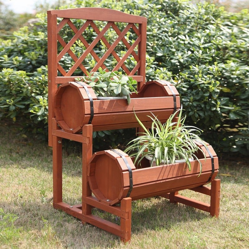 Hot Sale ⭐ Kingfisher Garden Kingfisher Wooden Decorative Twin Barrel Plant Flower Planter Trellis PLANTER6 ???? 6 Hot Sale ⭐ Kingfisher Garden Kingfisher Wooden Decorative Twin Barrel Plant Flower Planter Trellis PLANTER6 ???? - Image 4