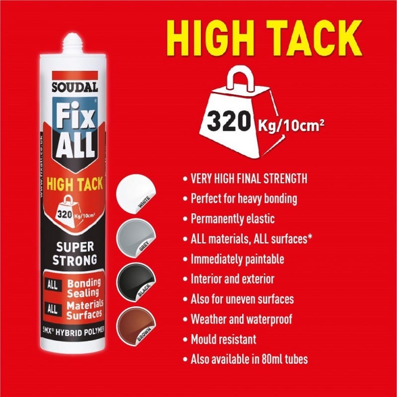 Best deal ???? Soudal Fix ALL HIGH TACK Anthracite Dark Grey Super Strong Sealant Adhesive Box Of 12 ???? 4 Best deal ???? Soudal Fix ALL HIGH TACK Anthracite Dark Grey Super Strong Sealant Adhesive Box Of 12 ???? - Image 2