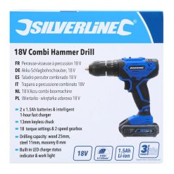 Flash Sale ???? Silverline Tools Silverline Cordless Combi ???? Hammer Drill 18 Volt 1.5Ah 998003 ???? -Silverline Shop unnamed file 3296