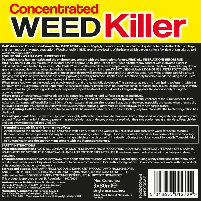 Best reviews of ???? Doff Advanced Weed & Root Killer Concentrated Weedkiller 3 Sachets ???? 5 Best reviews of ???? Doff Advanced Weed & Root Killer Concentrated Weedkiller 3 Sachets ???? - Image 3