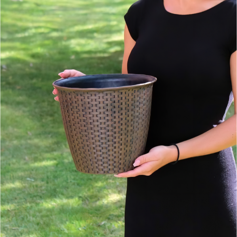 Flash Sale ✨ Kingfisher Garden Kingfisher Rattan House Garden Flower Plant Pot Interwoven Design 13.5 Inch PPOT03 ???? 4 Flash Sale ✨ Kingfisher Garden Kingfisher Rattan House Garden Flower Plant Pot Interwoven Design 13.5 Inch PPOT03 ???? - Image 2