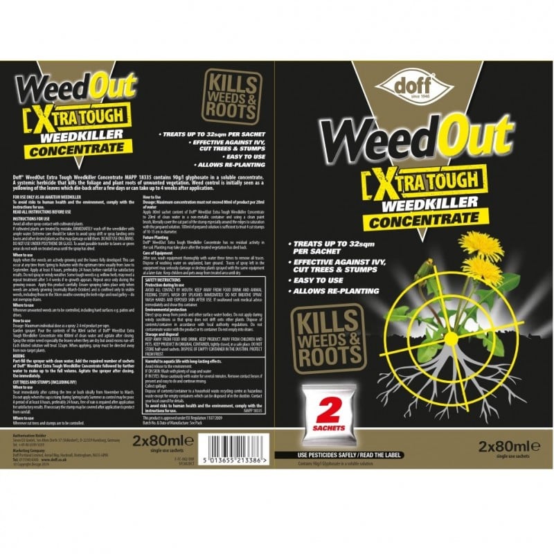 Hot Sale ???? Doff WeedOut Weedkiller Extra Tough Weed Killer 2 X Sachets F-FC-002-DOF ???? 6 Hot Sale ???? Doff WeedOut Weedkiller Extra Tough Weed Killer 2 X Sachets F-FC-002-DOF ???? - Image 4