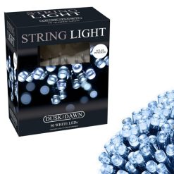 Outlet ⌛ Kingfisher Garden Dusk Till Dawn Solar Powered String Fairy Outdoor Lights 50 White LED SLSL2 ????